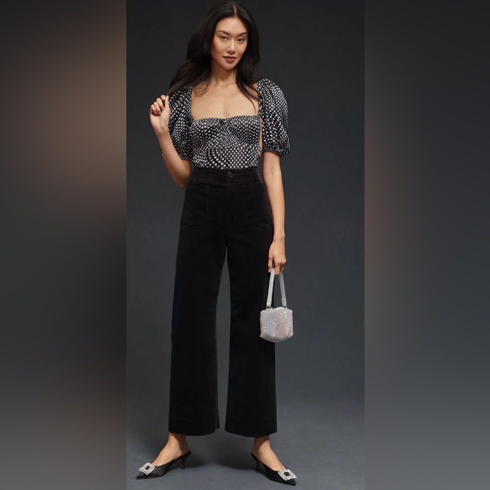 Anthropologie Maeve Colette wide leg cropped corduroy pants